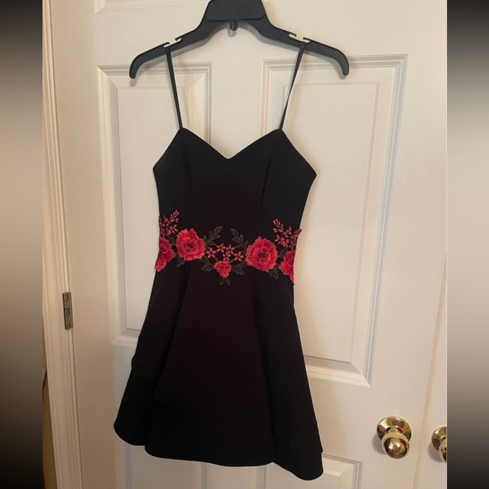 black flower dress